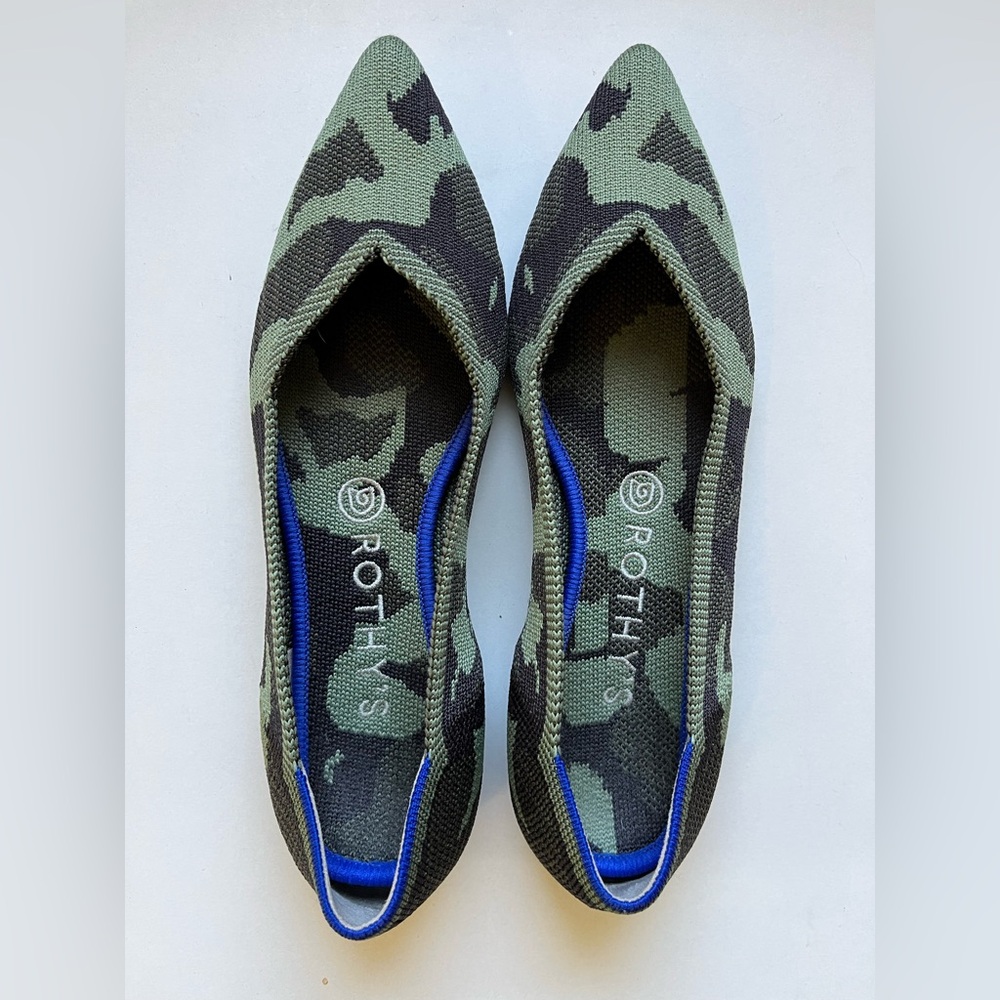 Rothy's The Point in Olive Camo